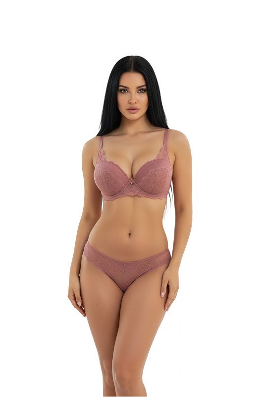 Women's Everyday Comfortable Bra & Panty Set, Seamless, Breathable, Lightweight Lingerie for Daily Wear | Full Coverage Bra for Women - Pink