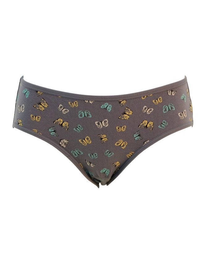 Women's Butterfly Design Mid Rise 6-Pack Panties, Multicolor - Gray