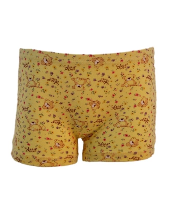 Girl's Animal Print Design Boyshort 3-Pack Underwear, Multicolor - Yellow
