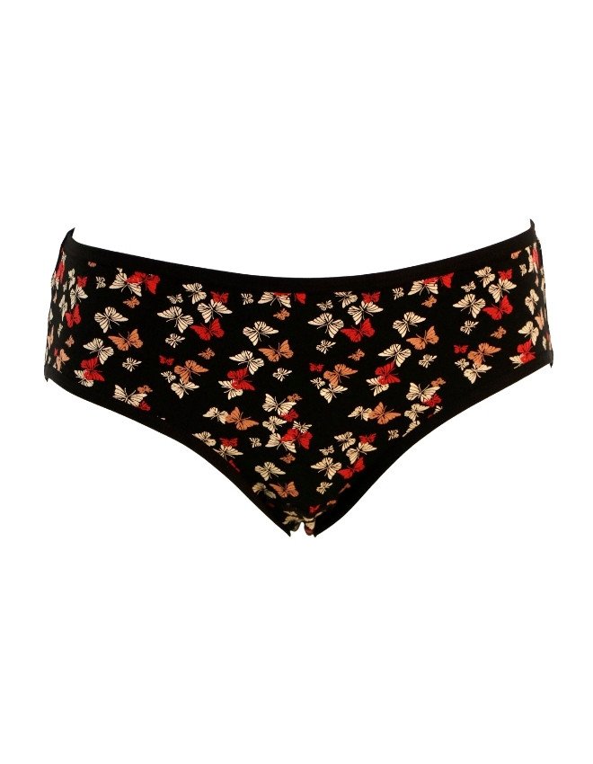Women's Multiple Design Mid Rise 6-Pack Panties, Multicolor - Black