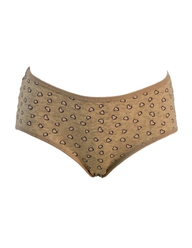 Women's Heart Design Mid Rise 3-Pack Panties, Multicolor - Gray