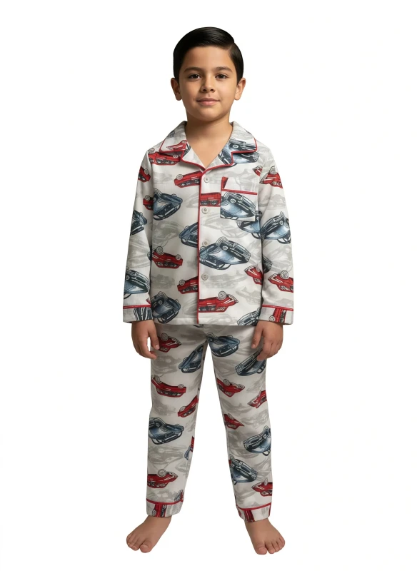Classic Car Comfort Pajamas for Boys - Blue