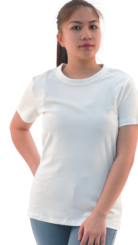 Women's Crew Neck Regular Fit Short Sleeve T-Shirt - White