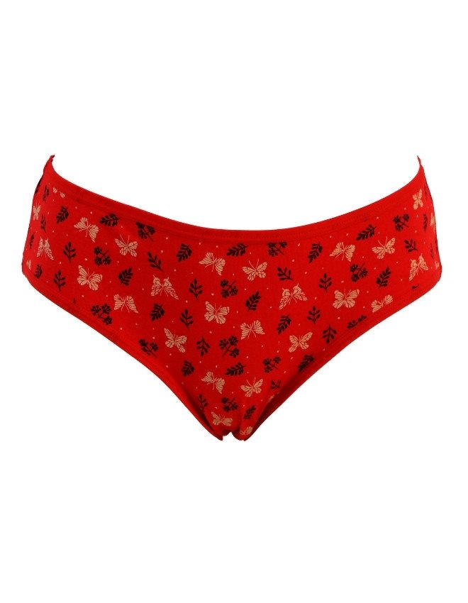 Women's Multiple Design Mid Rise 6-Pack Panties, Multicolor - Red