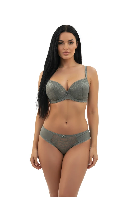 Women's Everyday Comfortable Bra & Panty Set Seamless, Breathable, and Lightweight Lingerie for Daily Wear Full Coverage Bra for Women - Green