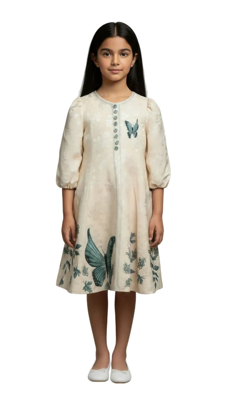 Girl's Enchanted Butterfly Blossom Dress - Yellow