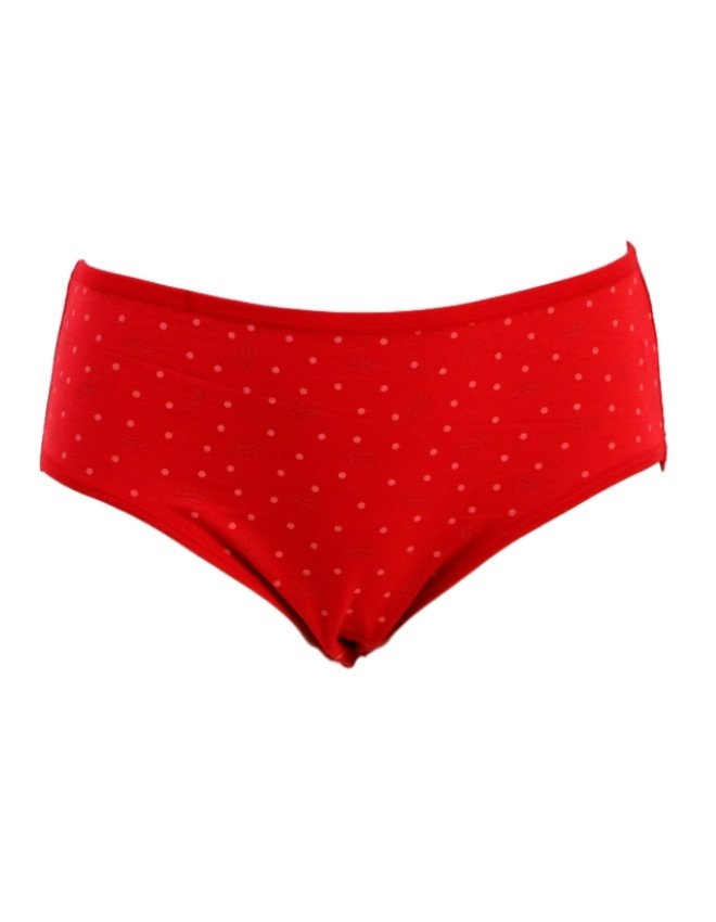 Women's Crown & Dots Design Mid Rise 3-Pack Panties, Multicolor - Red