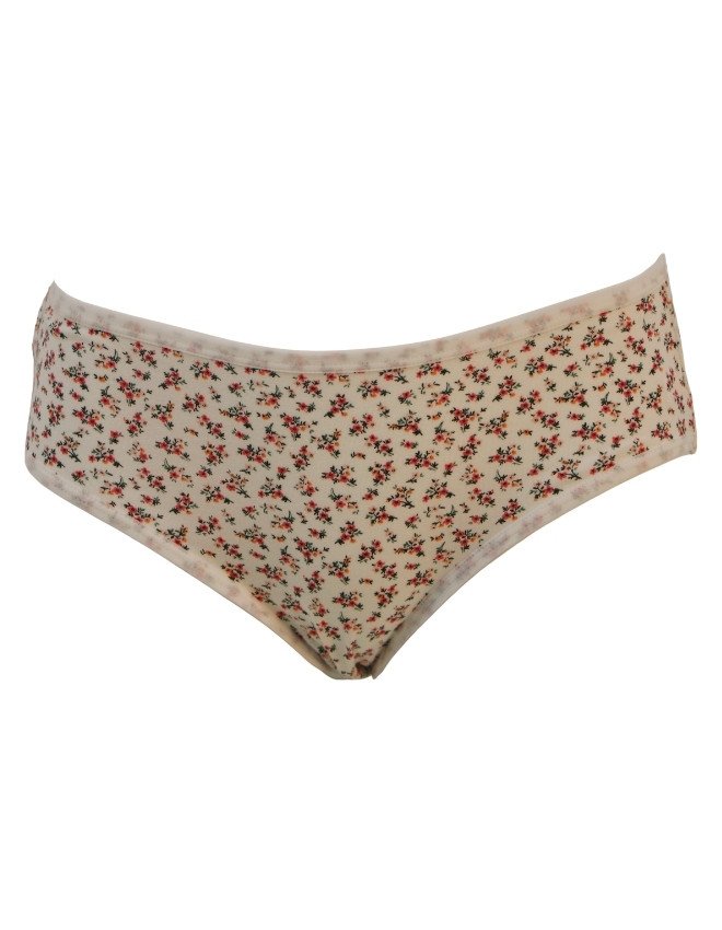 Women's Floral & Heart Design Mid Rise 6-Pack Panties, Multicolor - LightGrey