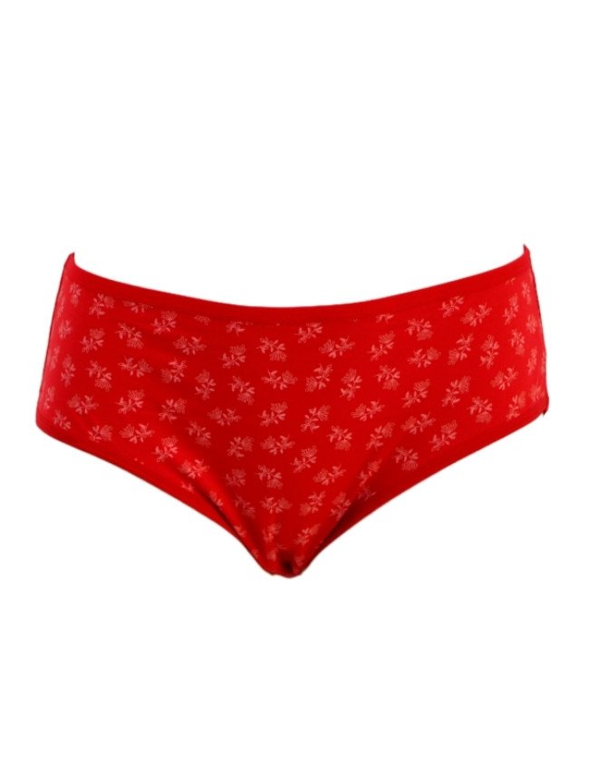 Women's Floral Design Mid Rise 3-Pack Panties, Multicolorr - Red