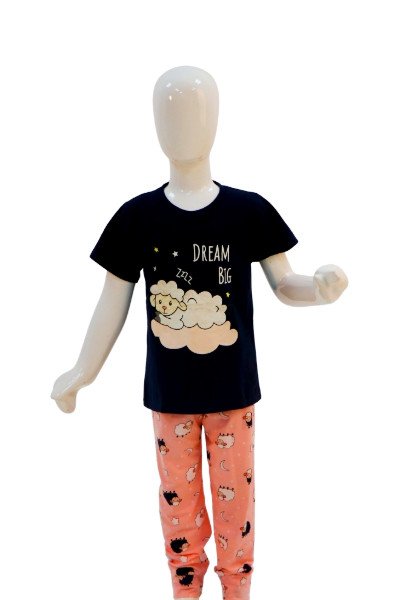 Dream Big Girls’ Pajama Set – Soft, Cozy & Adorable Sleepwear - Black
