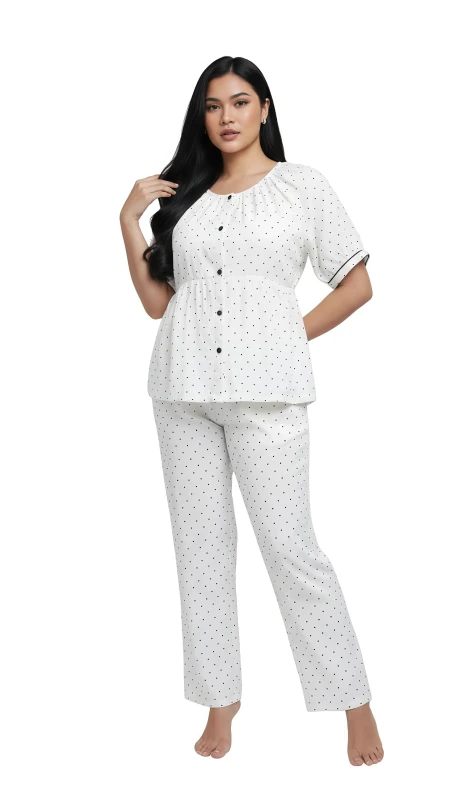 Women's Polka Dot Dream Pajama Set - Black