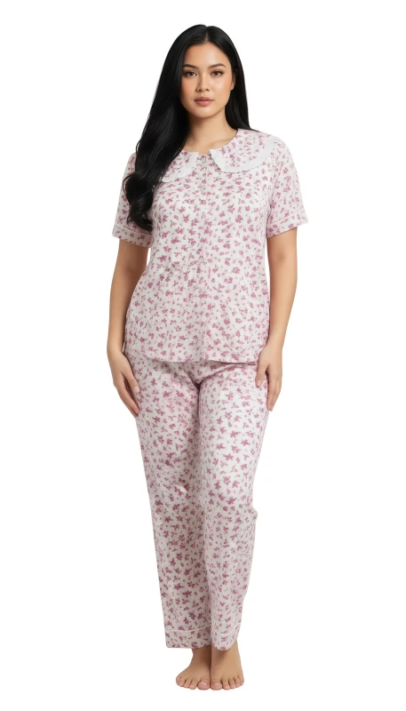 Women's Floral Whisper Comfort Pajama Set - Pink