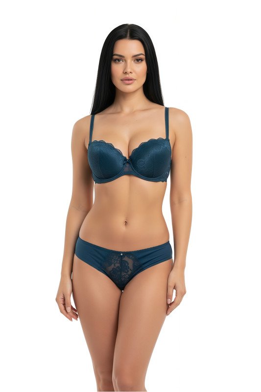 Women's Everyday Comfortable Bra & Panty Set Seamless, Breathable, and Lightweight Lingerie for Daily Wear Full Coverage Bra for Women - Blue