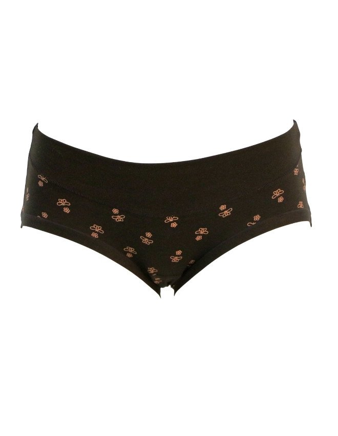 Women's Floral Design Mid Rise 3-Pack Panties, Multicolor - Black