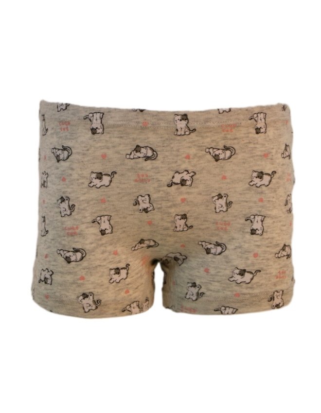 Girl's Animal Print Design Boyshort 3-Pack Underwear, Multicolor - LightGrey
