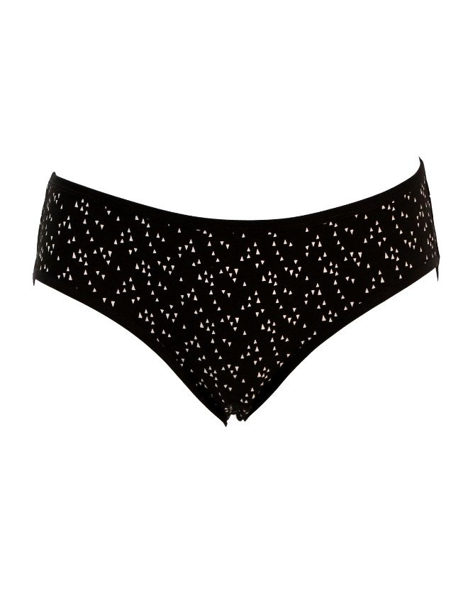 Women's Multiple Design Mid Rise 3-Pack Panties, Multicolor - Black
