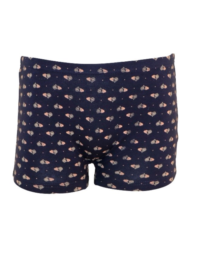 Girl's Geometric Design Boyshort 3-Pack Underwear, Multicolor - Navy