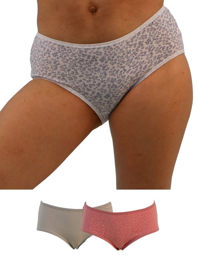 Women's Floral Design Mid Rise 3-Pack Panties, Multicolor - LightGrey