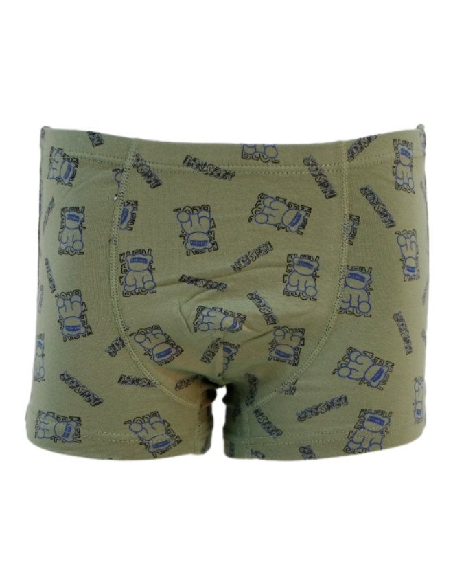 Boy's Multiple Design Boyshort 3-Pack Underwear, Multicolor - Olive