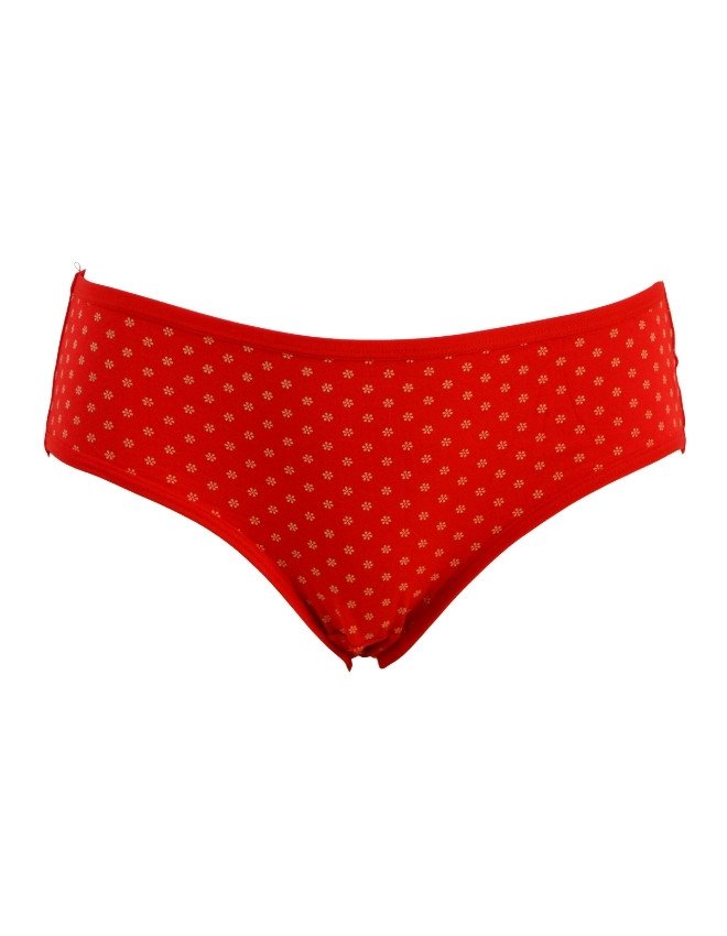 Women's Heart & Floral Design Mid Rise 3-Pack Panties, Multicolor - Red