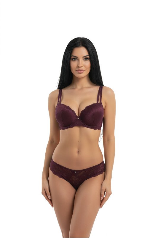Women's Everyday Comfortable Bra & Panty Set, Seamless, Breathable, Lightweight Lingerie for Daily Wear | Full Coverage Bra for Women - Violet