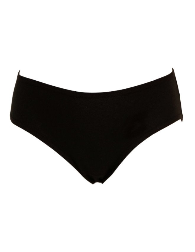Women's Geometric & Plain Design Mid Rise 6-Pack Panties, Multicolor - Black