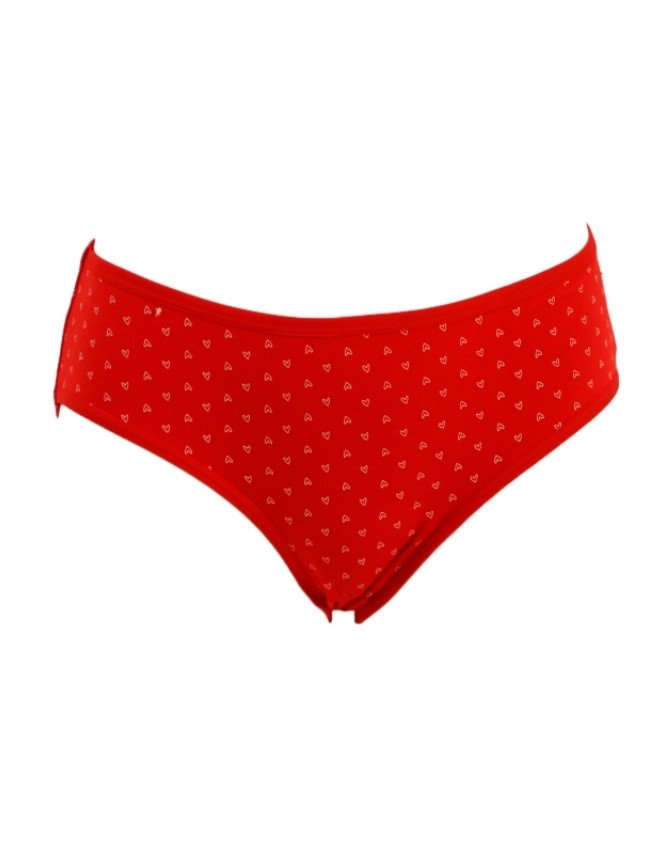 Women's Geometric Design Mid Rise 6-Pack Panties, Multicolor - Red