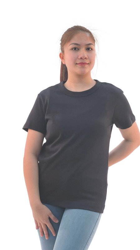 Women's Crew Neck Regular Fit Short Sleeve T-Shirt - Black