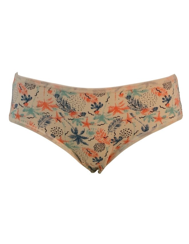 Women's Floral & Polka Dots Design Mid Rise 6-Pack Panties, Multicolor - Beige