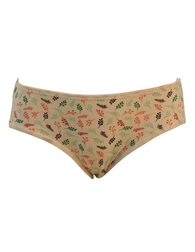 Women's Floral Design Mid Rise 6-Pack Panties, Multicolor - Beige