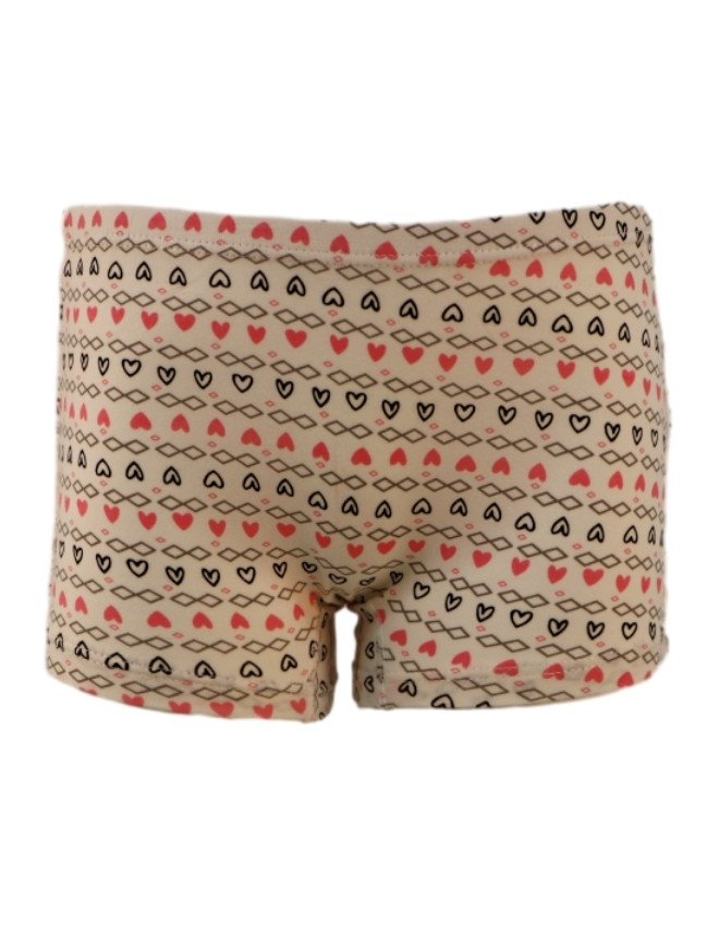 Girl's Heart & Love Design Boyshort 3-Pack Underwear, Multicolor - Beige