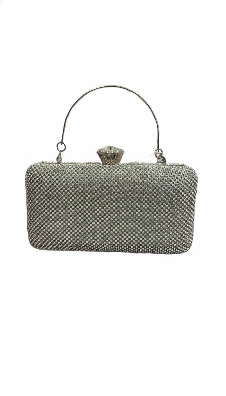 The Crystal Box Clutch - Silver