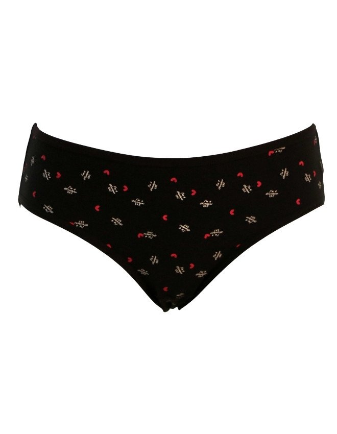 Women's Geometric Design Mid Rise 6-Pack Panties, Multicolor - Black