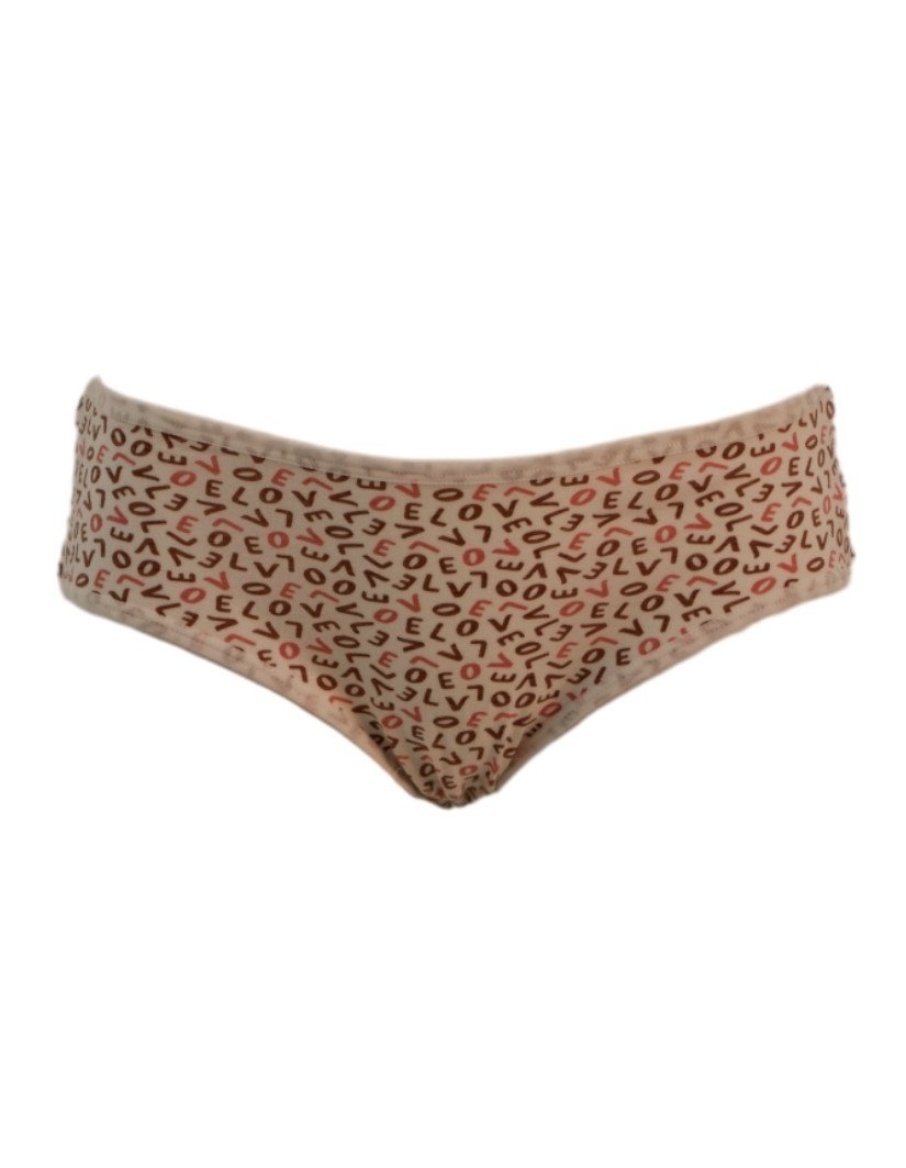 Women's Heart & Love Design Mid Rise 6-Pack Panties, Multicolor - Beige