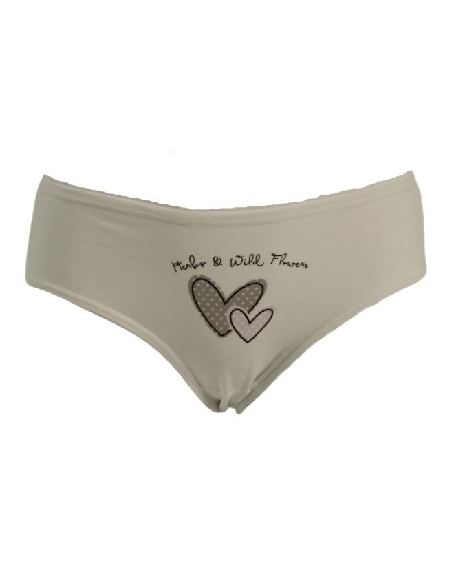 Women's Heart Design Mid Rise 6-Pack Panties, Multicolor - LightGrey