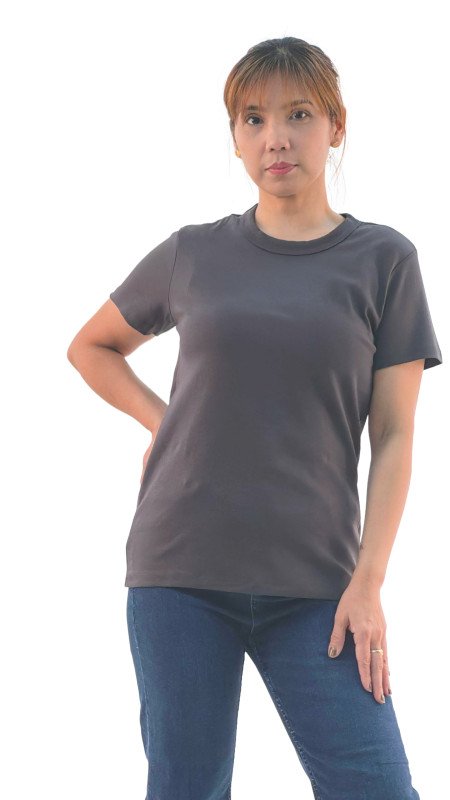 Women's Crew Neck Regular Fit Short Sleeve T-Shirt - Gray