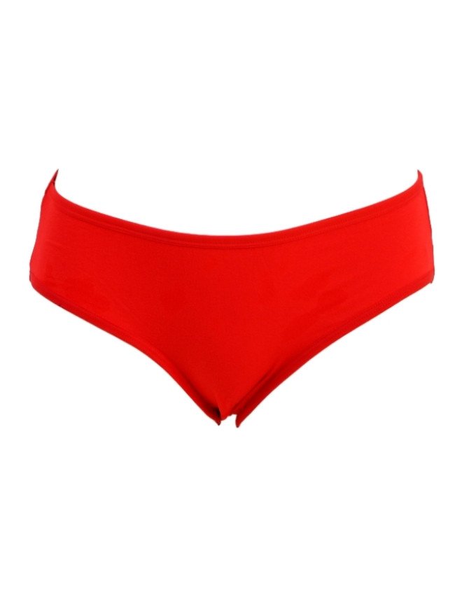 Women's Geometric & Plain Design Mid Rise 6-Pack Panties, Multicolor - Red
