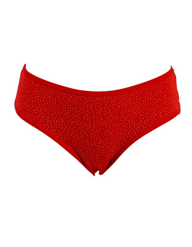 Women's Geometric Design Mid Rise 6-Pack Panties, Multicolor - Red