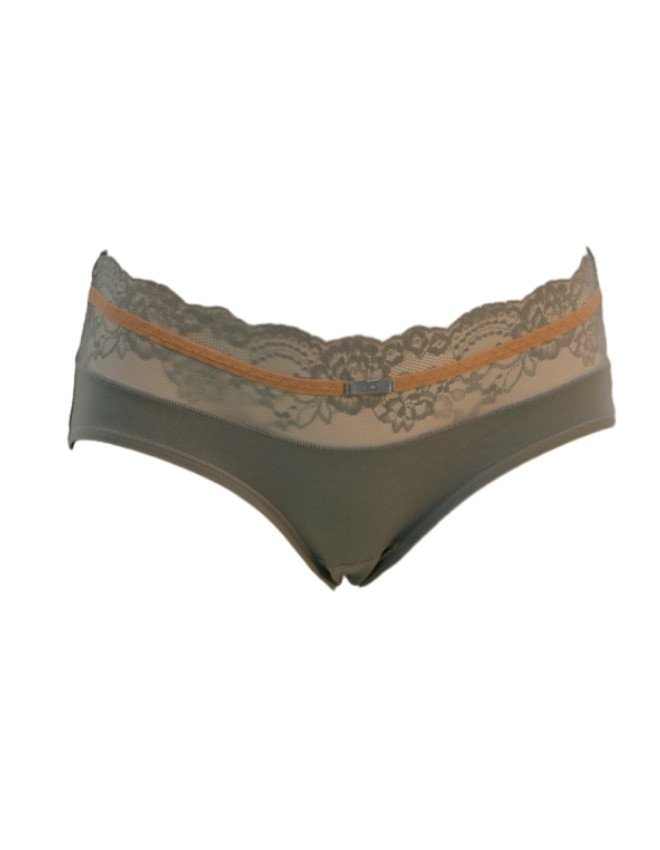 Women's Lace Waist Design Mid Rise 3-Pack Panties, Multicolor - LightSlateGray