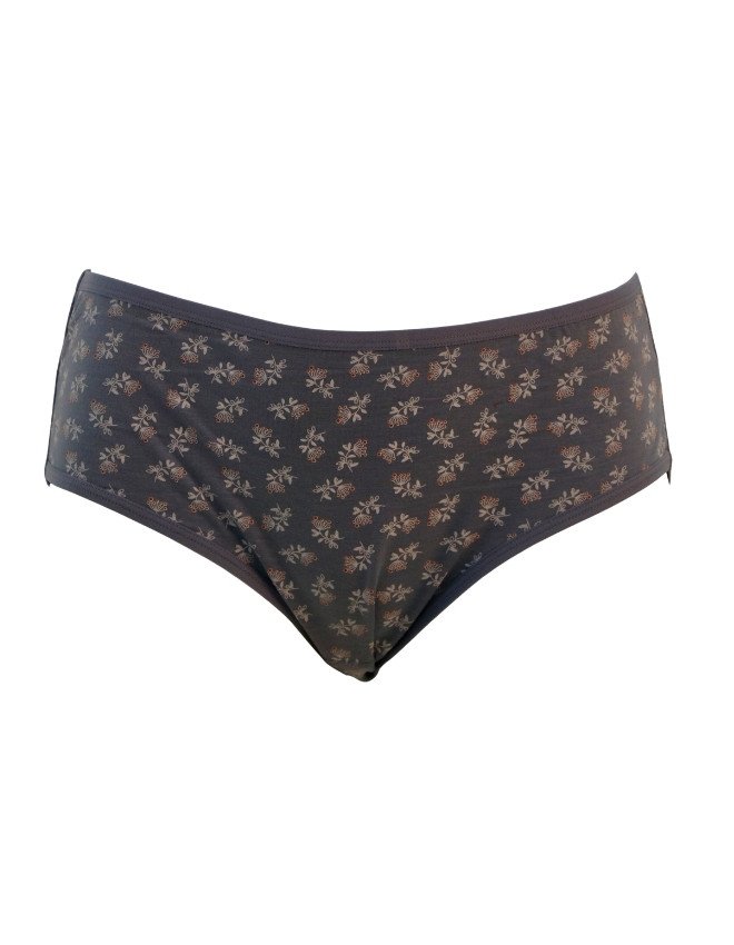 Women's Floral Design Mid Rise 3-Pack Panties, Multicolorr - Gray