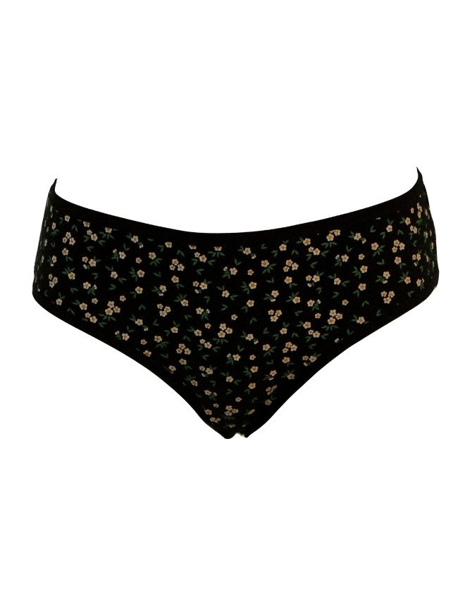 Women's Floral Design Mid Rise 6-Pack Panties, Multicolor - Black