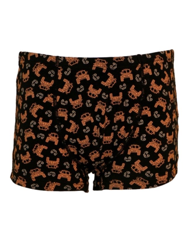 Boy's Car & Star Design Boyshort 3-Pack Underwear, Multicolor - Black