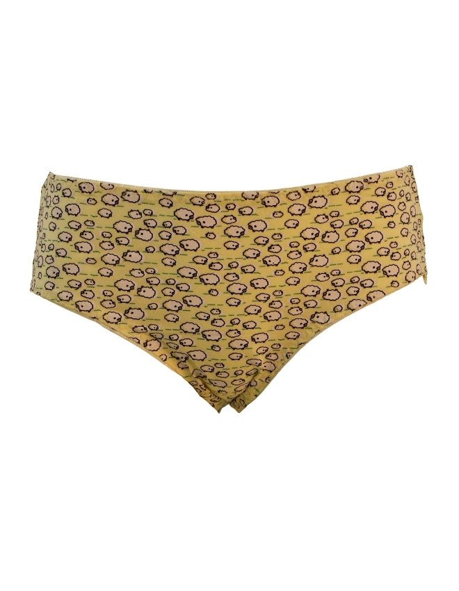 Women's Multiple Design Mid Rise 3-Pack Panties, Multicolor - Yellow