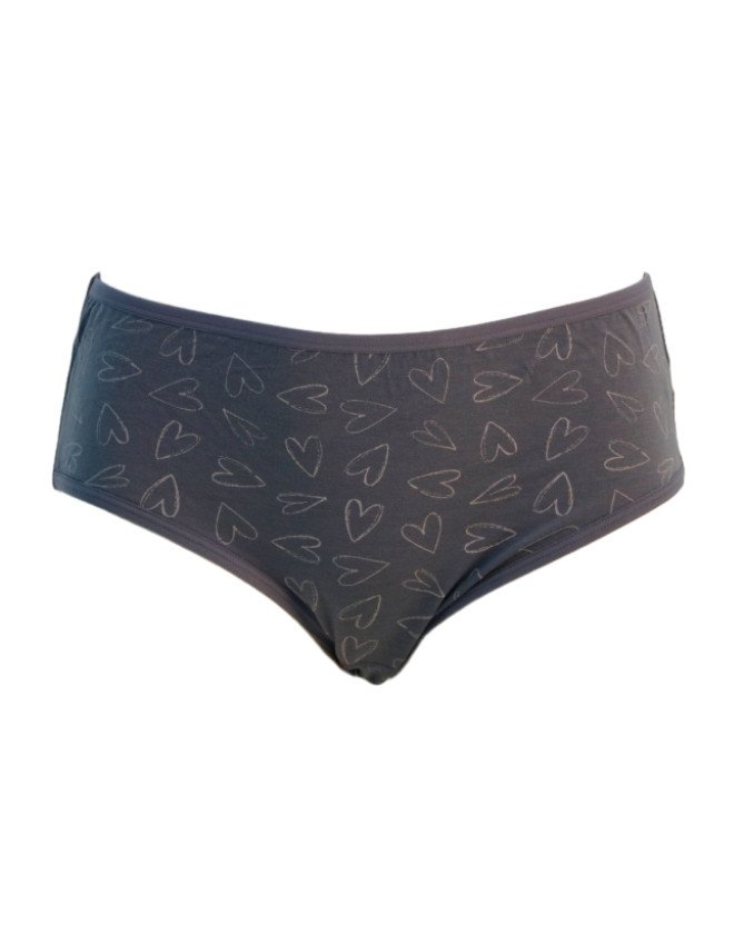 Women's Hearts Design Mid Rise 3-Pack Panties, Multicolor - DarkGray