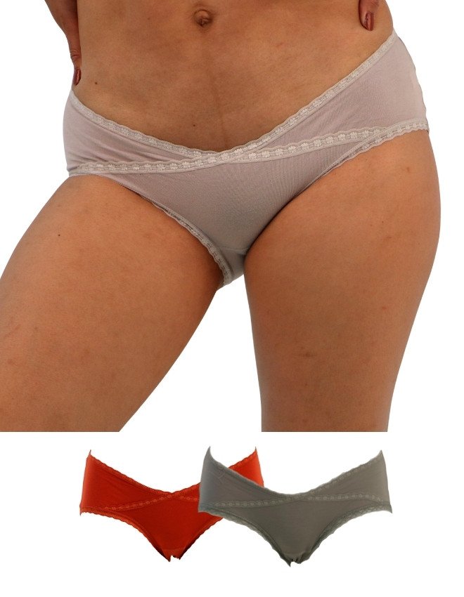 Women's Lace Stretch Design Mid Rise 3-Pack Panties, Multicolor, - LightGrey