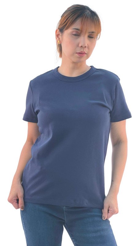 Women's Crew Neck Regular Fit Short Sleeve T-Shirt - Blue