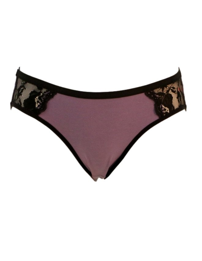 Women's Two Tone Lace Design Bikini 3-Pack Panties, Multicolor - Violet