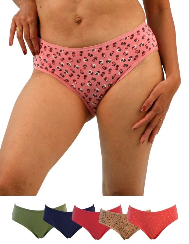 Women's Floral Design Mid Rise 6-Pack Panties, Multicolor - Pink