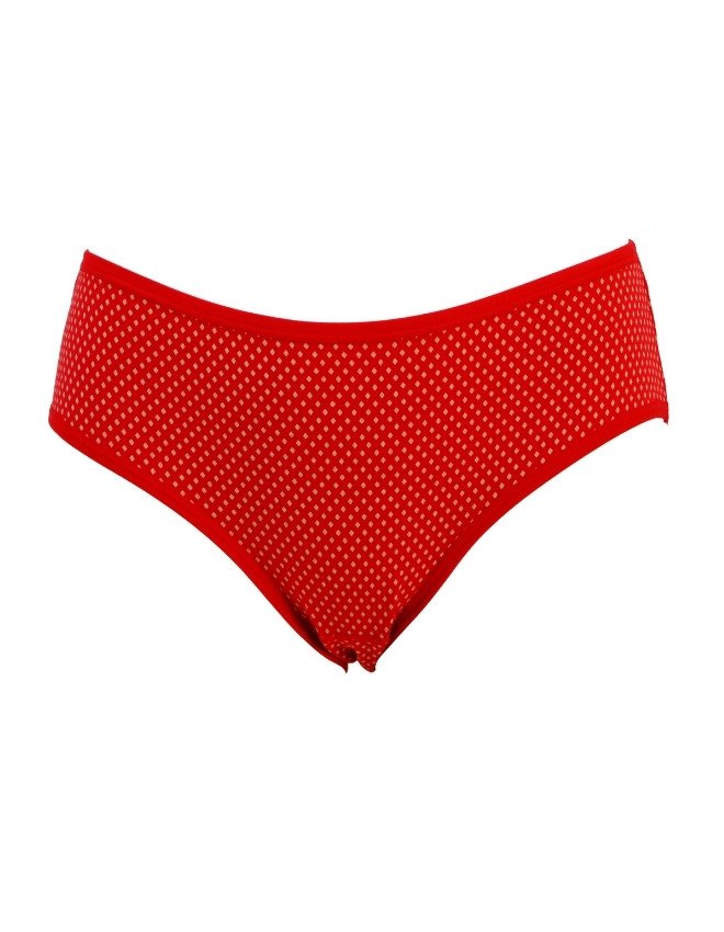 Women's Multiple Design Mid Rise 6-Pack Panties, Multicolor - Red