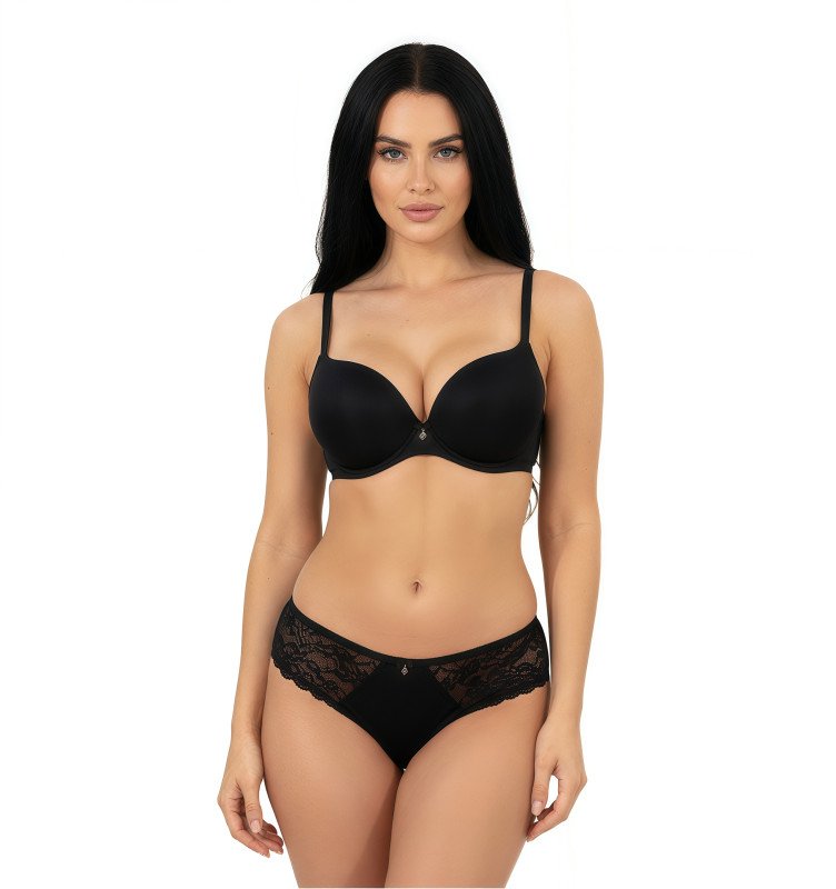 Women's Everyday Comfortable Bra & Panty Set Seamless, Breathable, and Lightweight Lingerie for Daily Wear Full Coverage Bra for Women - Black